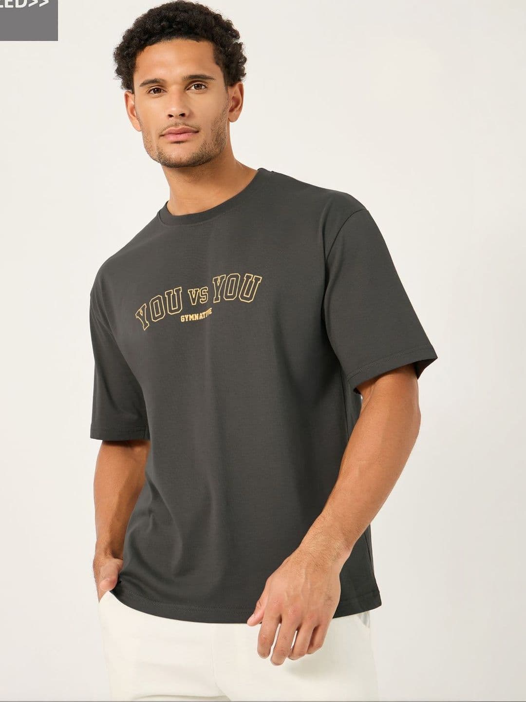 Styli Men Oversized Varsity Slogan T-Shirt - view 1