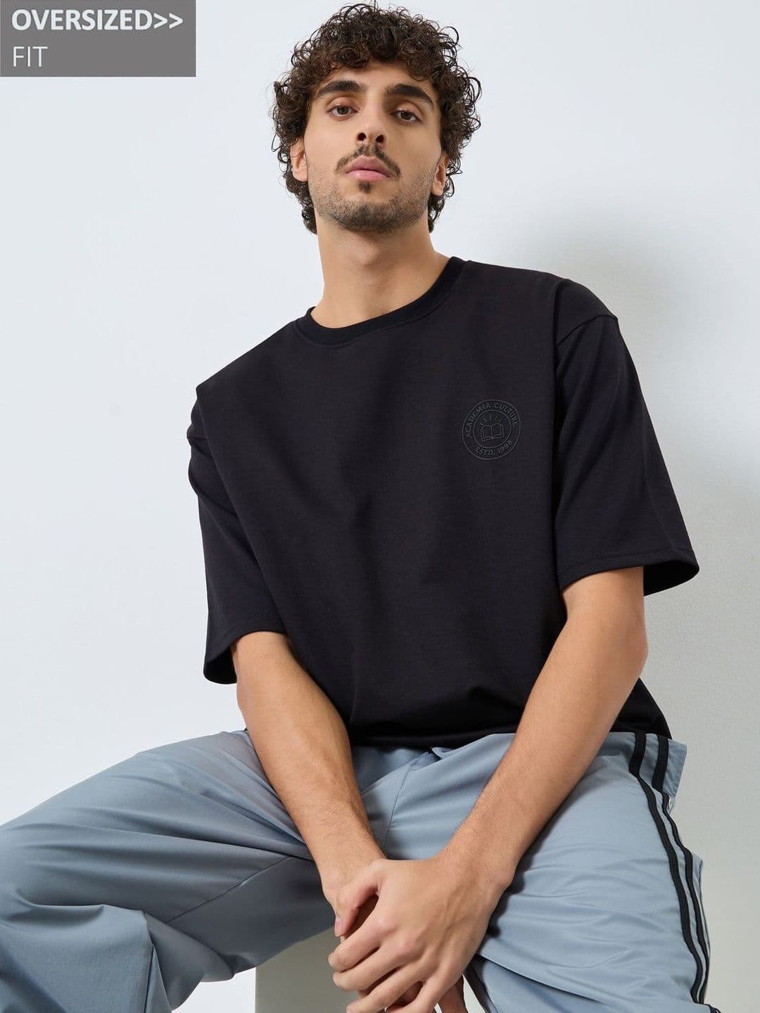 Styli Men Oversized Front & Back HD Printed Terry T-Shirt - view 1