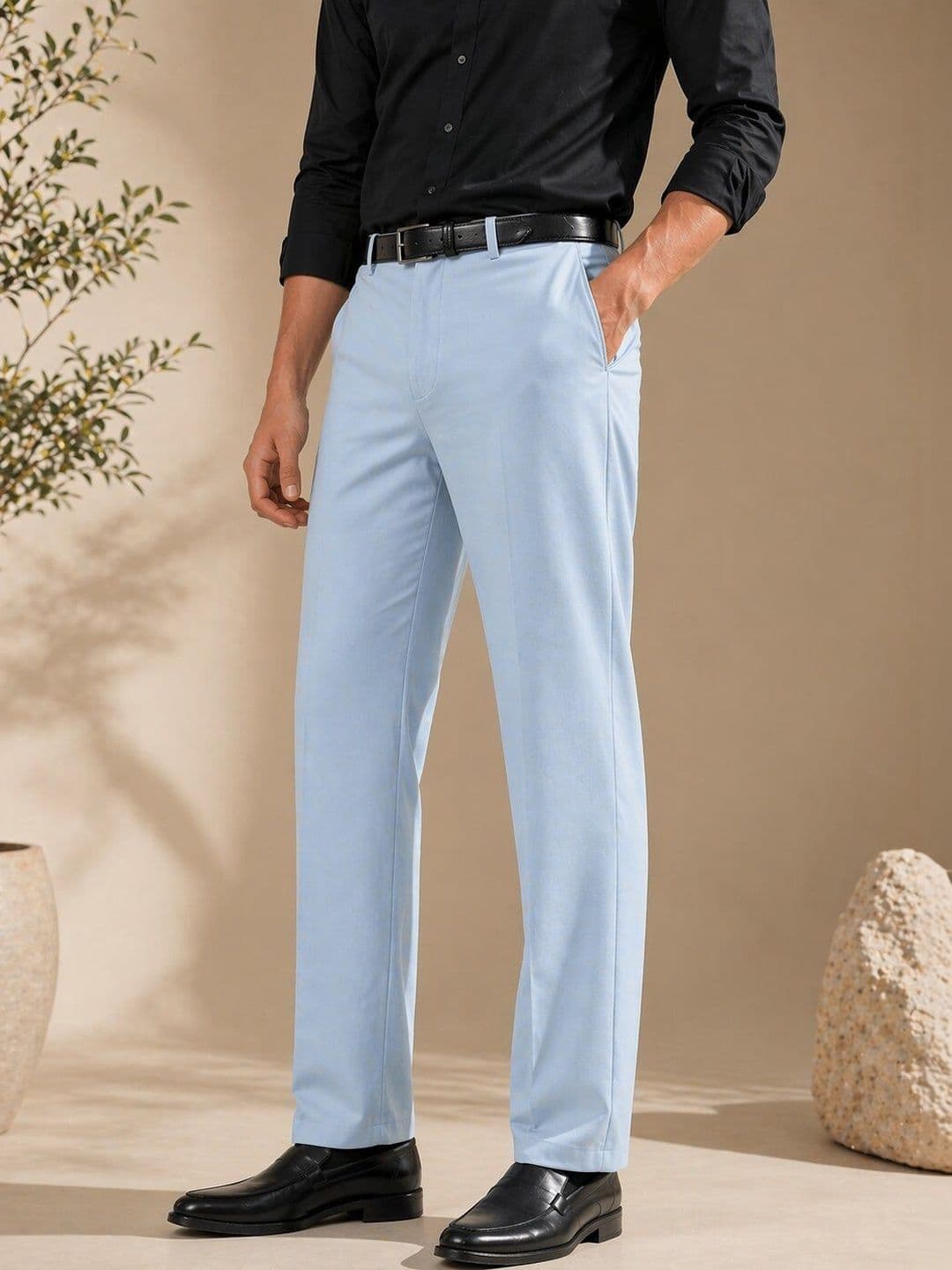 Metronaut Men Mid-Rise Regular Fit Cotton Formal Trousers - view 1