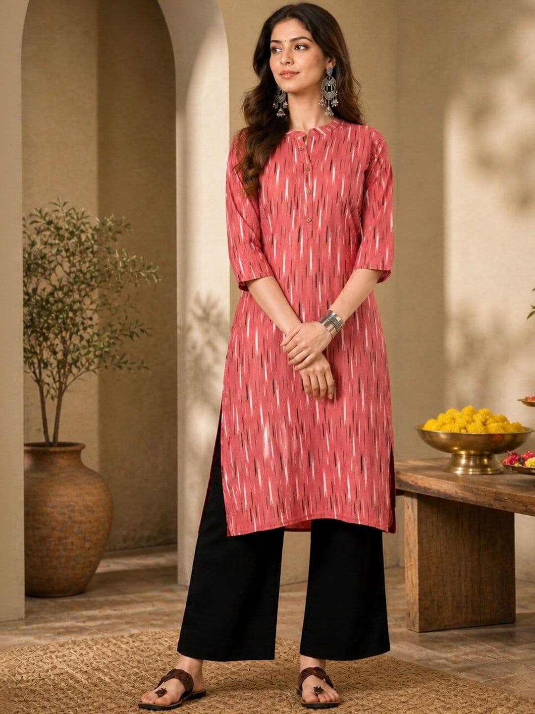Anouk Women Abstract Printed Straight Kurta - view 1