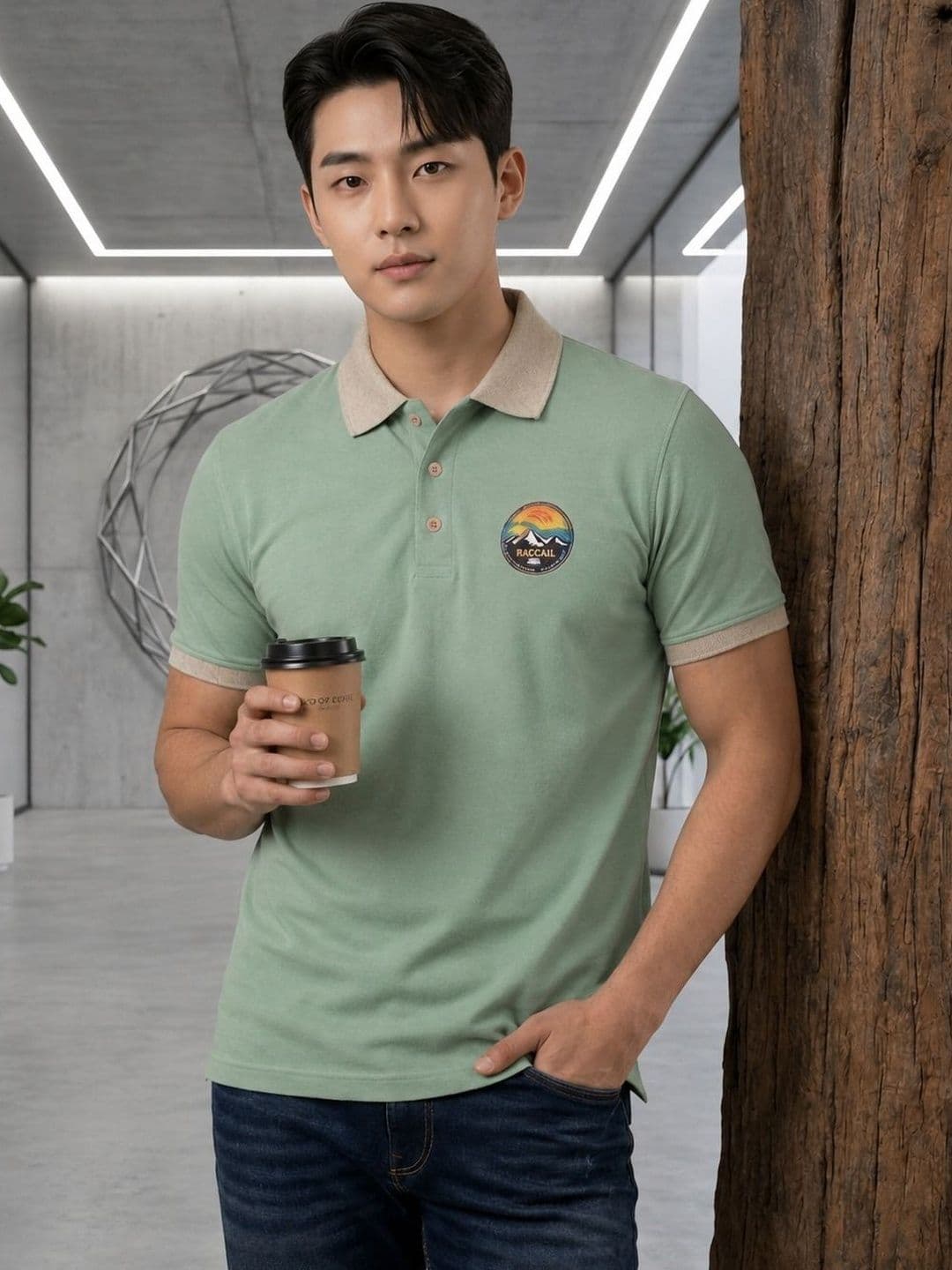 Mast & Harbour Men Printed Polo Collar T-shirt - view 1