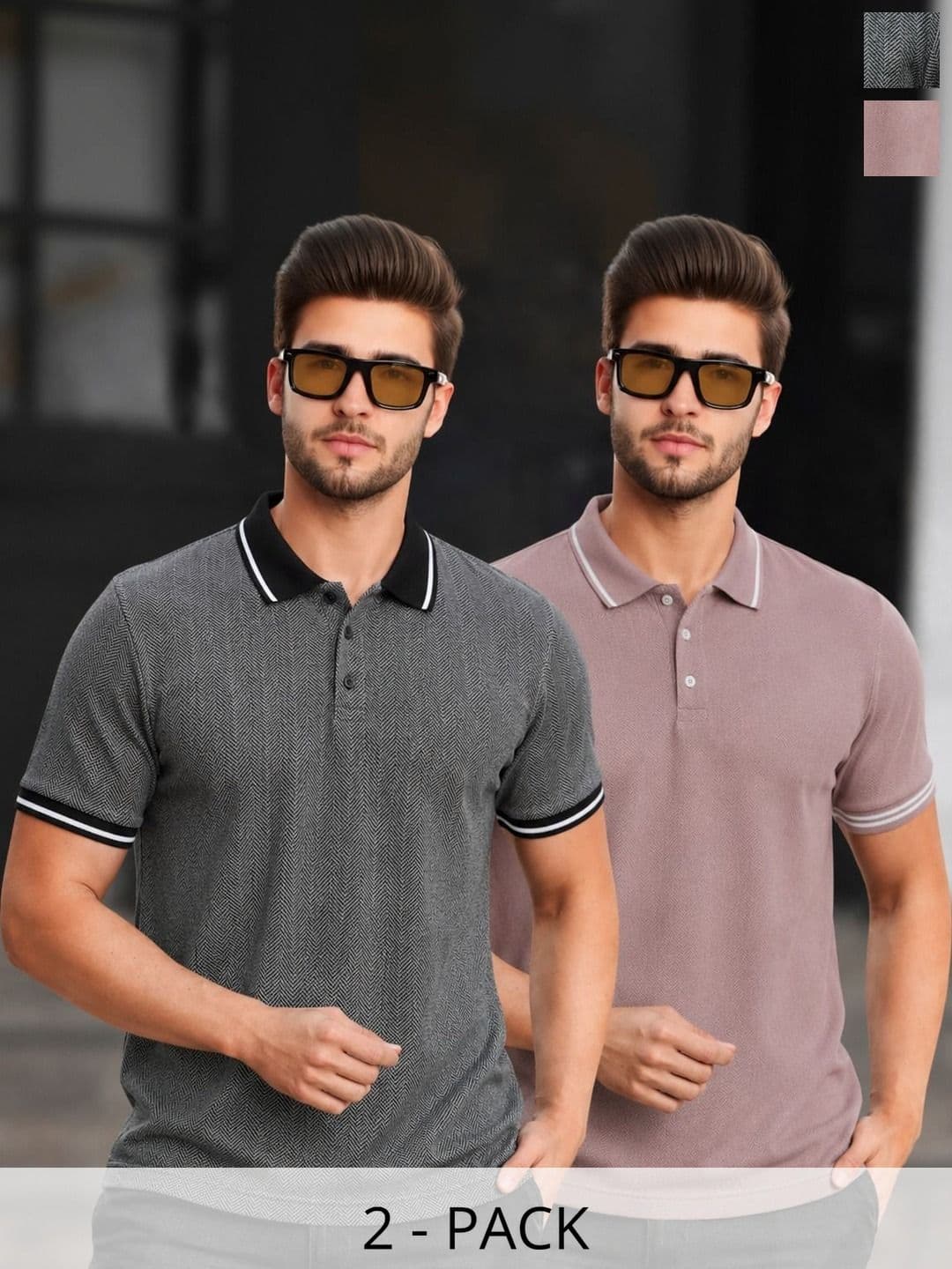 MACK JONNEY Men 2 Polo Collar T-shirt - view 1