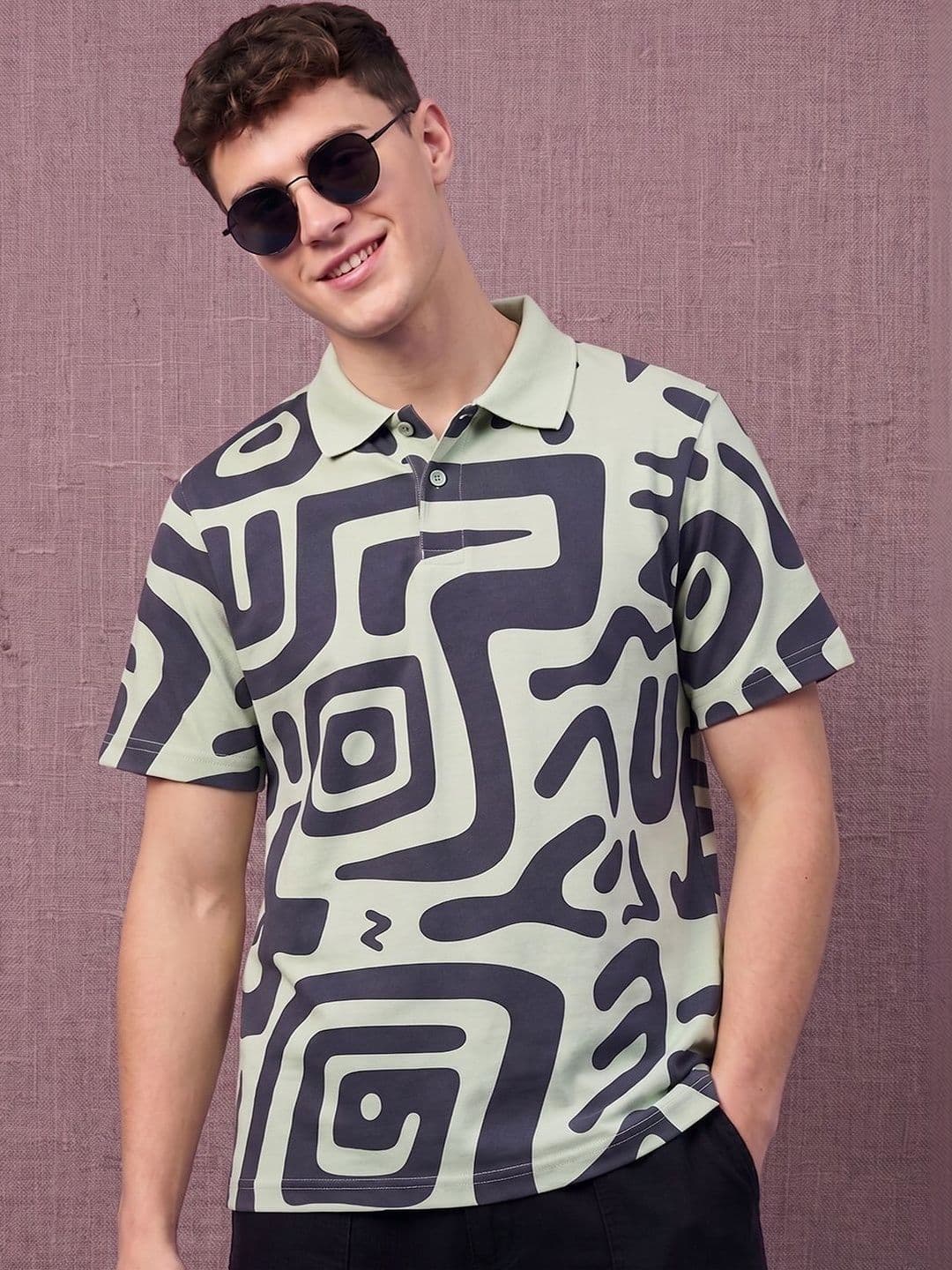 Moda Rapido Men Printed Polo Collar T-shirt - view 1