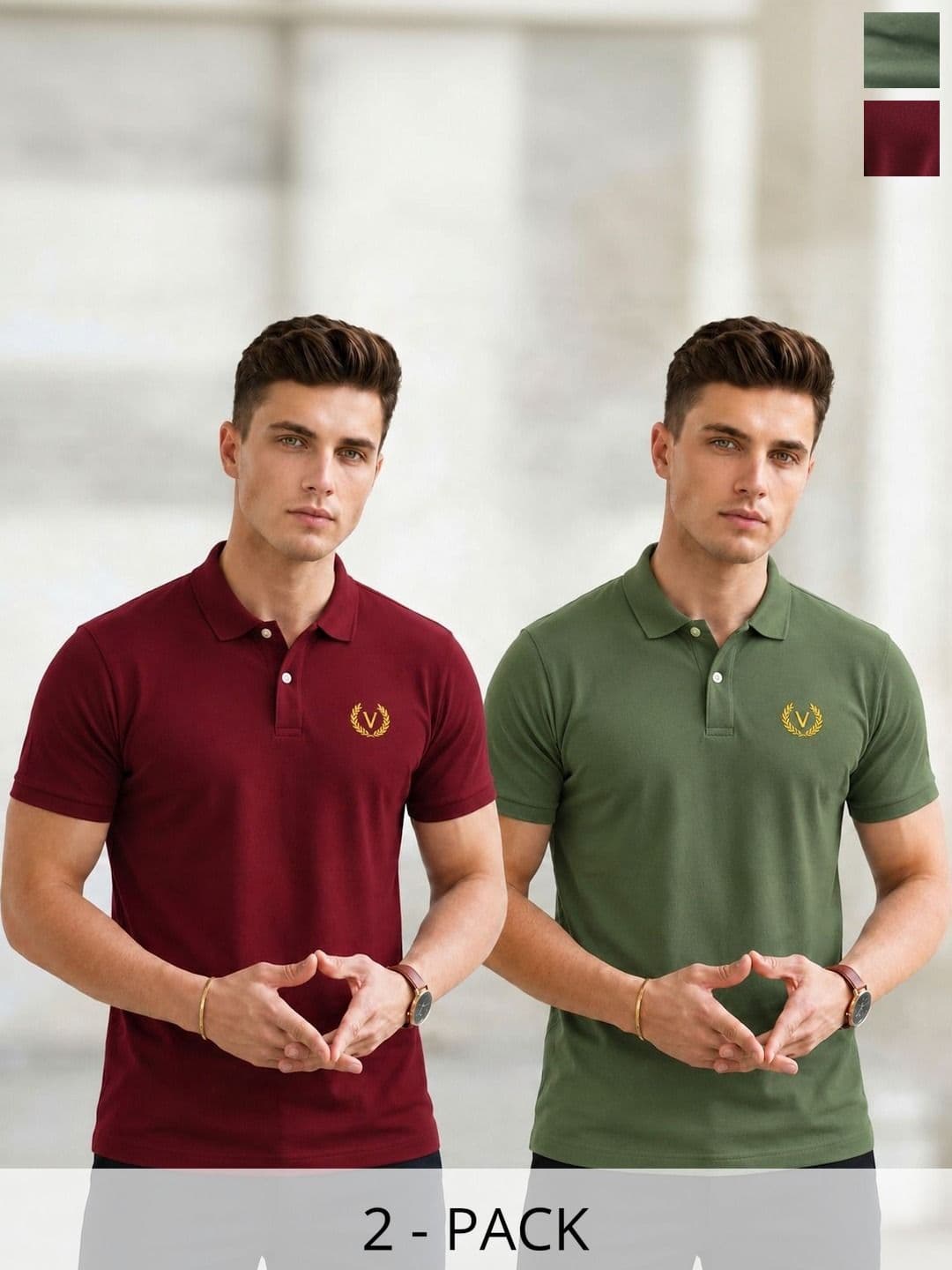 MACK JONNEY Men Brand Logo 2 Polo Collar T-shirt - view 1