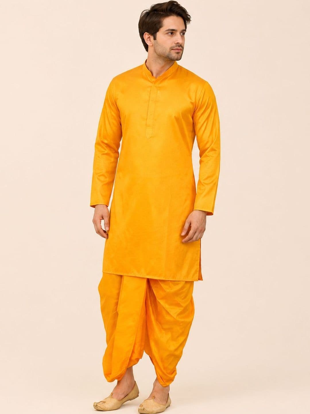 FANZI Men Embroidered Silk Blend Dhoti Pants Dhotis - view 1