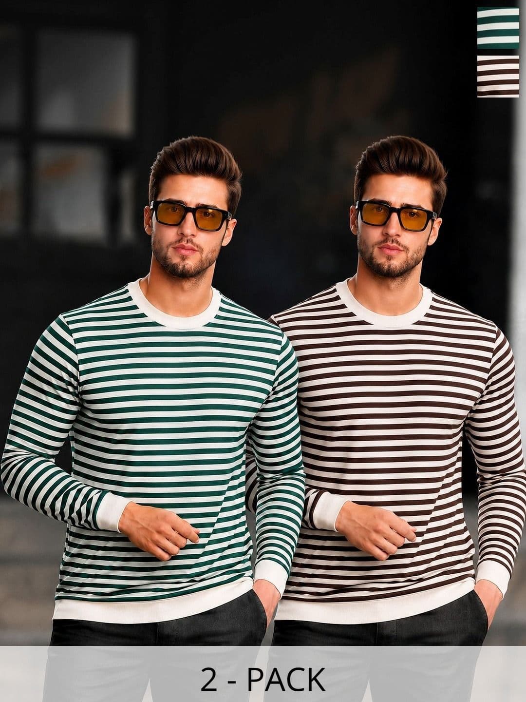 MACK JONNEY Men 2 Striped T-shirt - view 1