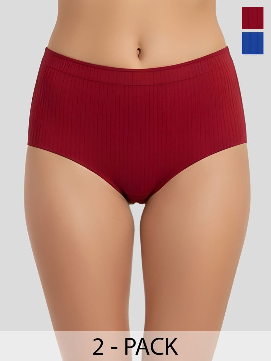 Liigne Women Pack of 2 Self Design Cotton Basic Briefs - view 1