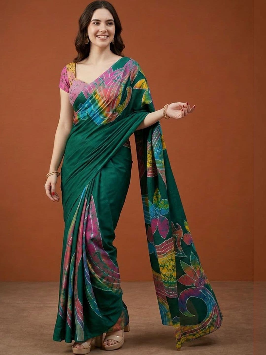 Sangria Batik Pure Cotton Saree - view 1