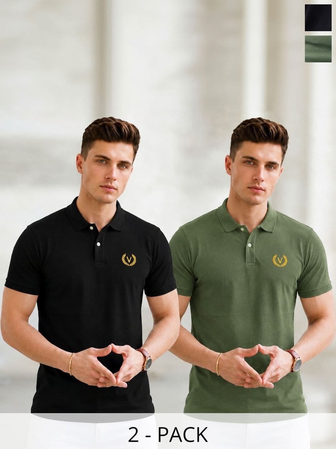 MACK JONNEY Men Brand Logo 2 Polo Collar T-shirt - view 1