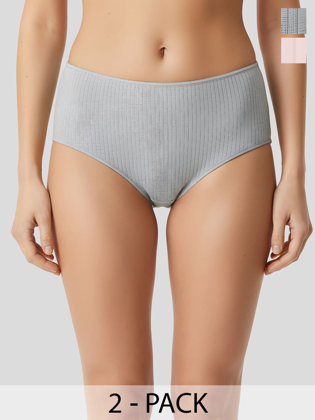Liigne Women Pack of 2 Self Design Cotton Basic Briefs - view 1