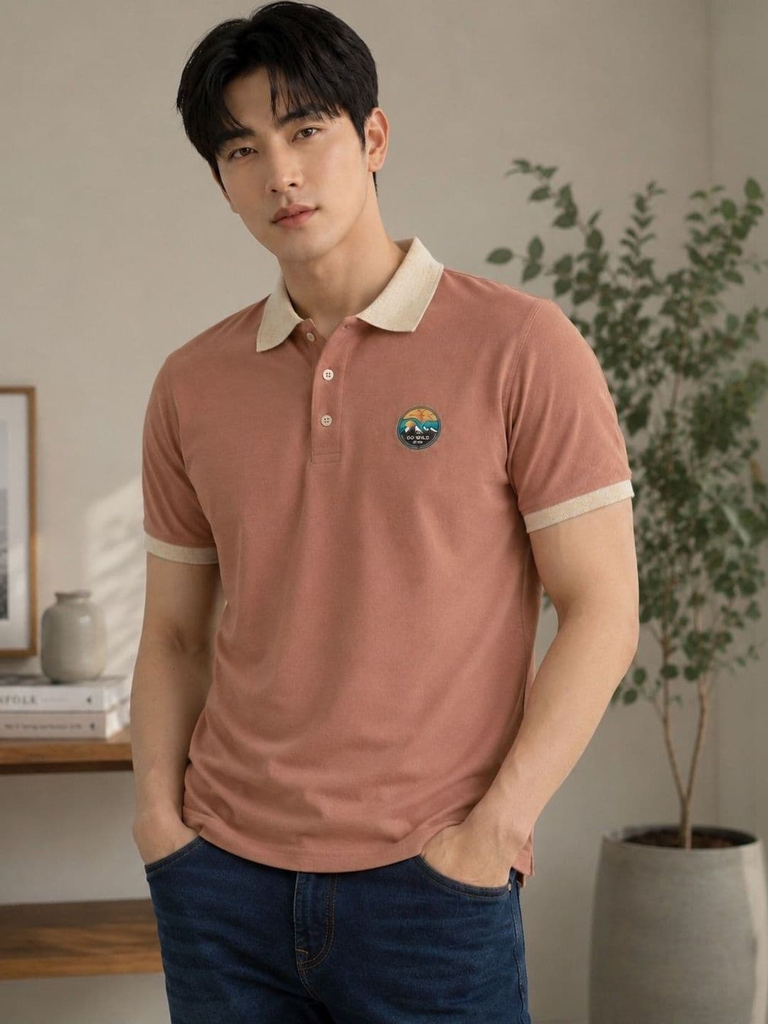 Mast & Harbour Men Printed Polo Collar T-shirt - view 1