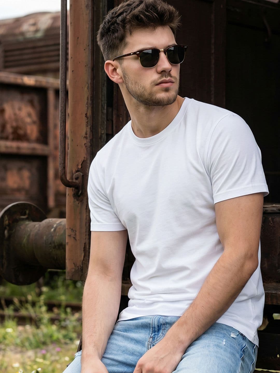 Bewakoof Men White Pure Cotton T-shirt - view 1