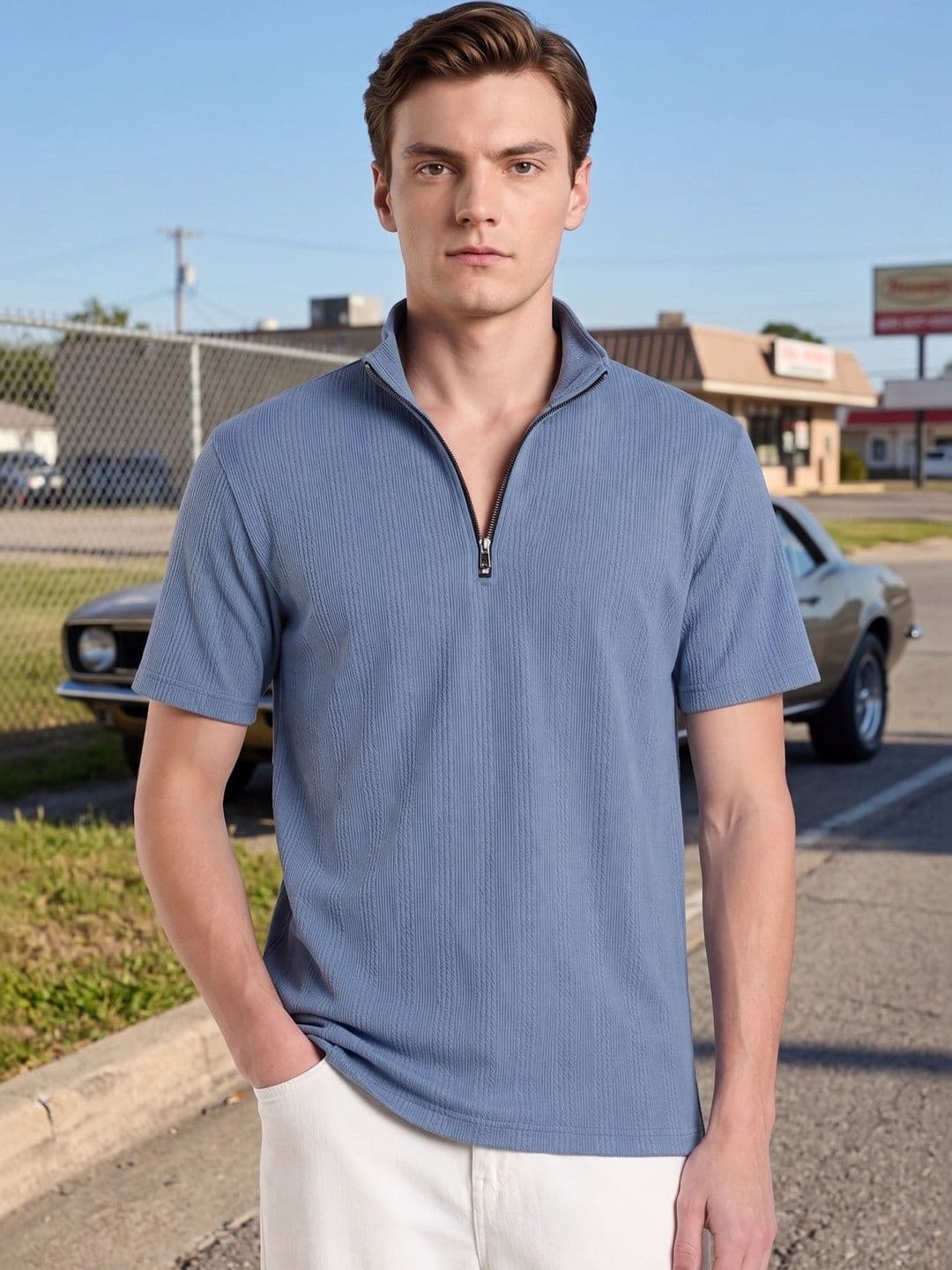 THE BEETEL HOUSE Men High Neck T-shirt - view 1