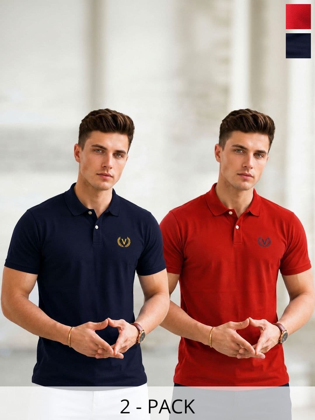 MACK JONNEY Men Brand Logo 2 Polo Collar T-shirt - view 1