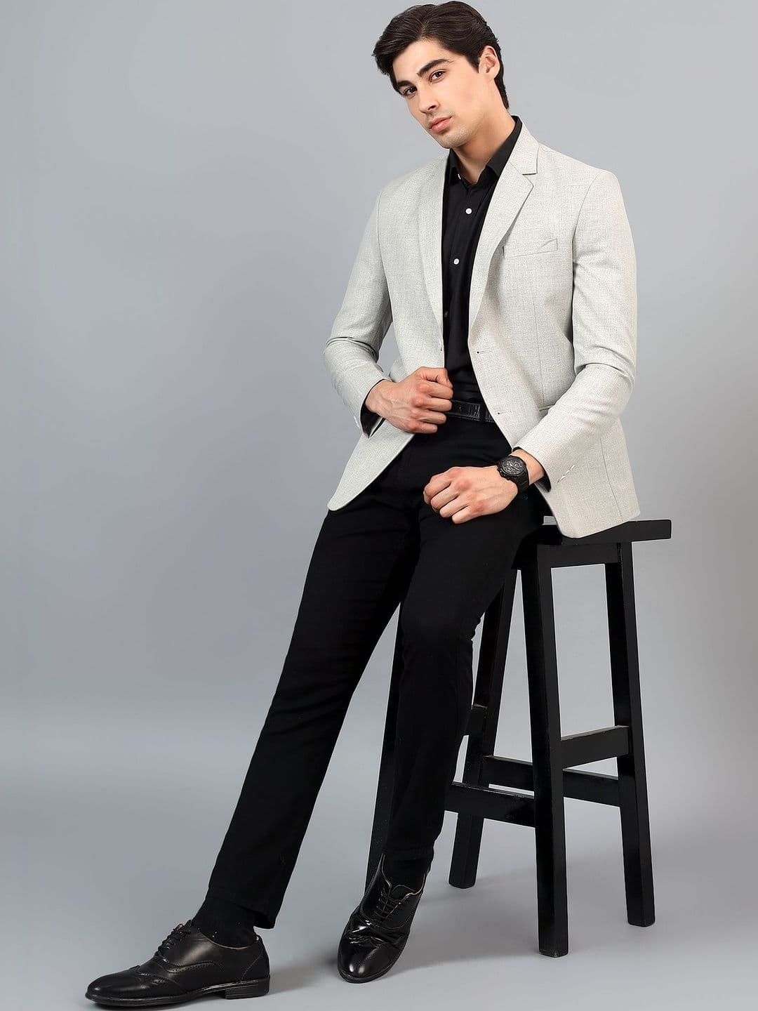 Rb rajniti Blazer Notched Lapel Single-Breasted Tailored Fit Blazers - view 1