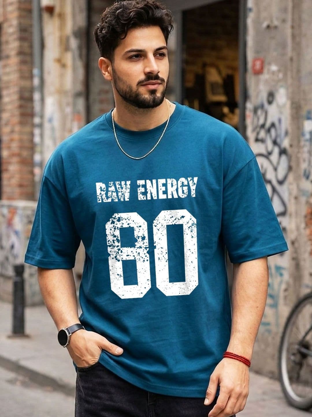 THE BEETEL HOUSE Men Typography Printed Drop-Shoulder Sleeves T-shirt - view 1