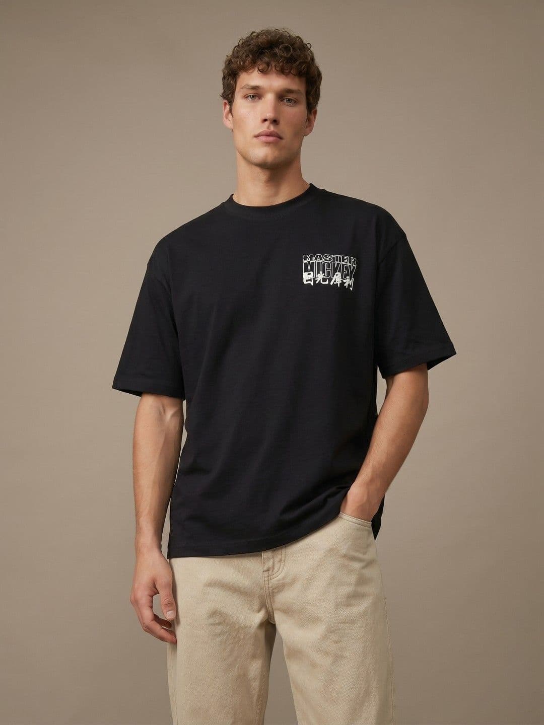 glitchez Master Mickey Graphic Mickey Mouse Printed Oversized Fit T-shirt - view 1