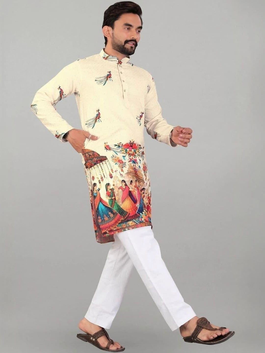 KURTA WALLAH Men Ethnic Motifs Printed Kurta - view 1
