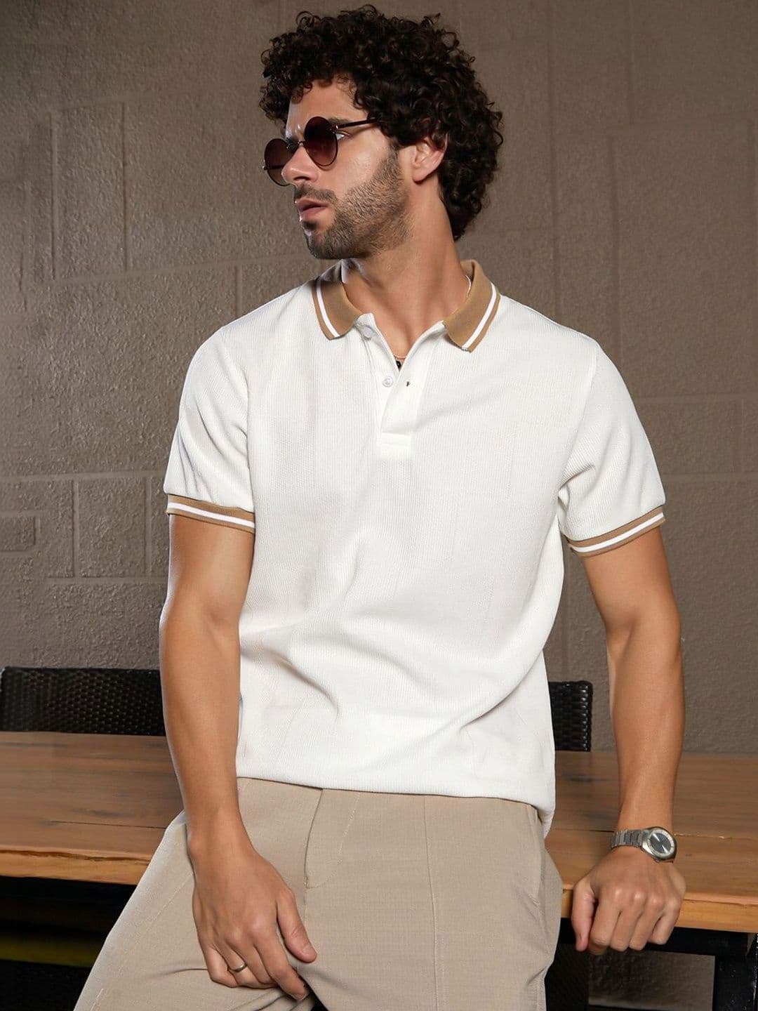 THE BEETEL HOUSE Men Polo Collar T-shirt - view 1