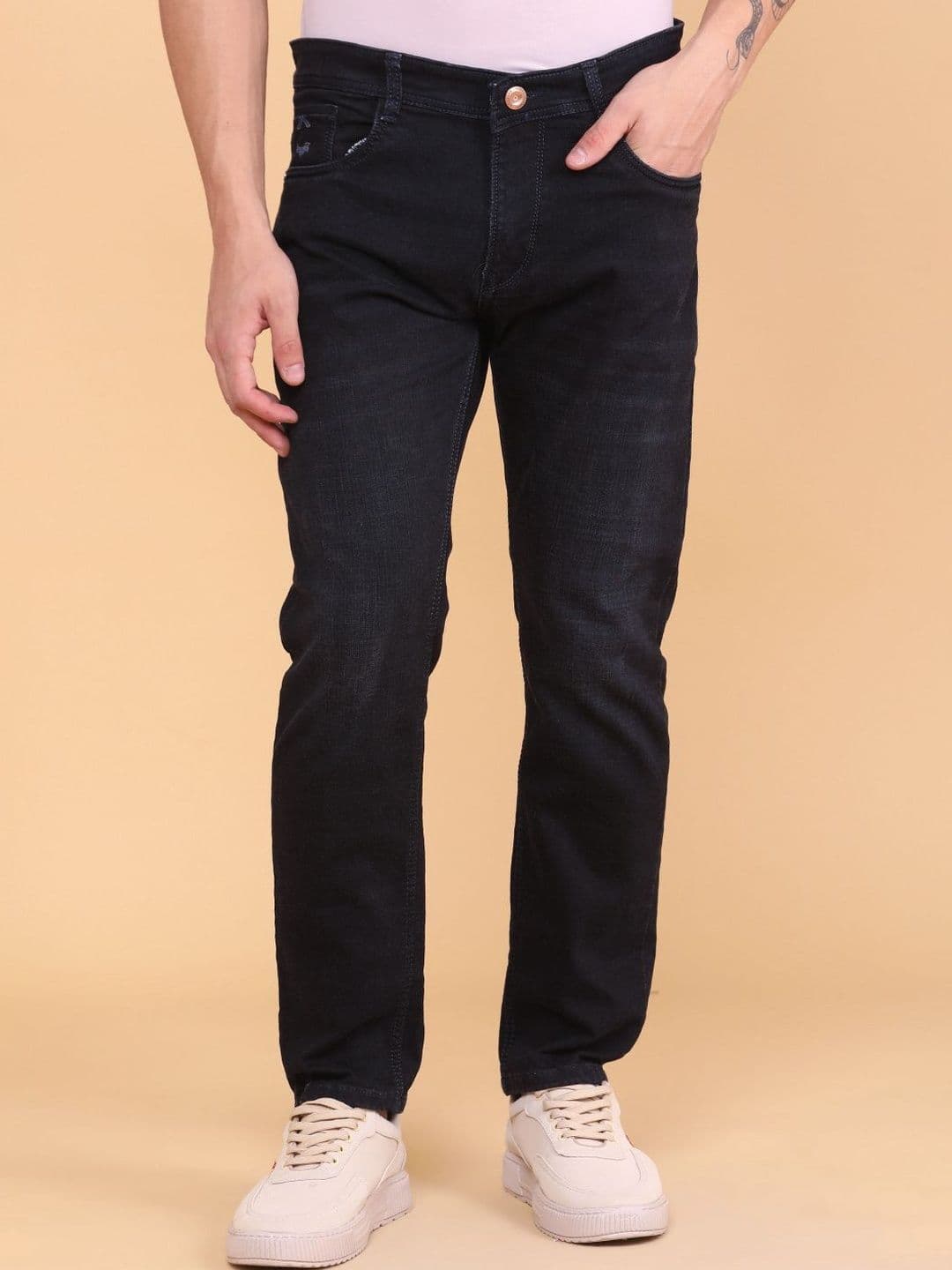 V-Mart Men Slim Fit Mid-Rise Light Fade Jeans - view 1