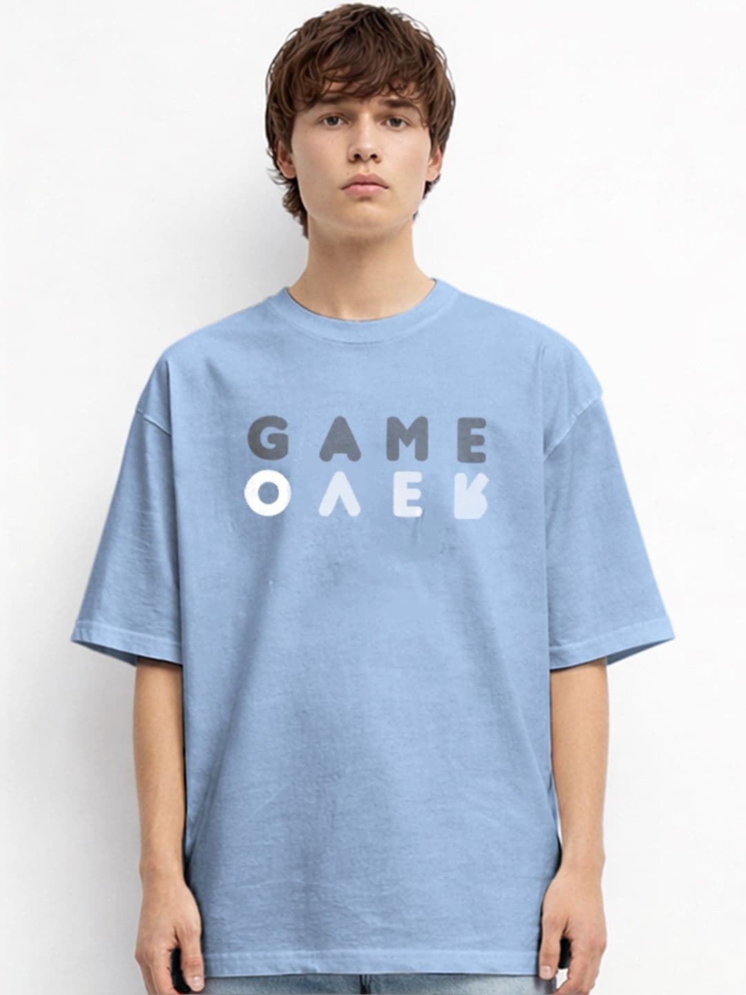 The Roadster Lifestyle Co Printed Organic Cotton Round Neck Oversized Tshirt - view 1