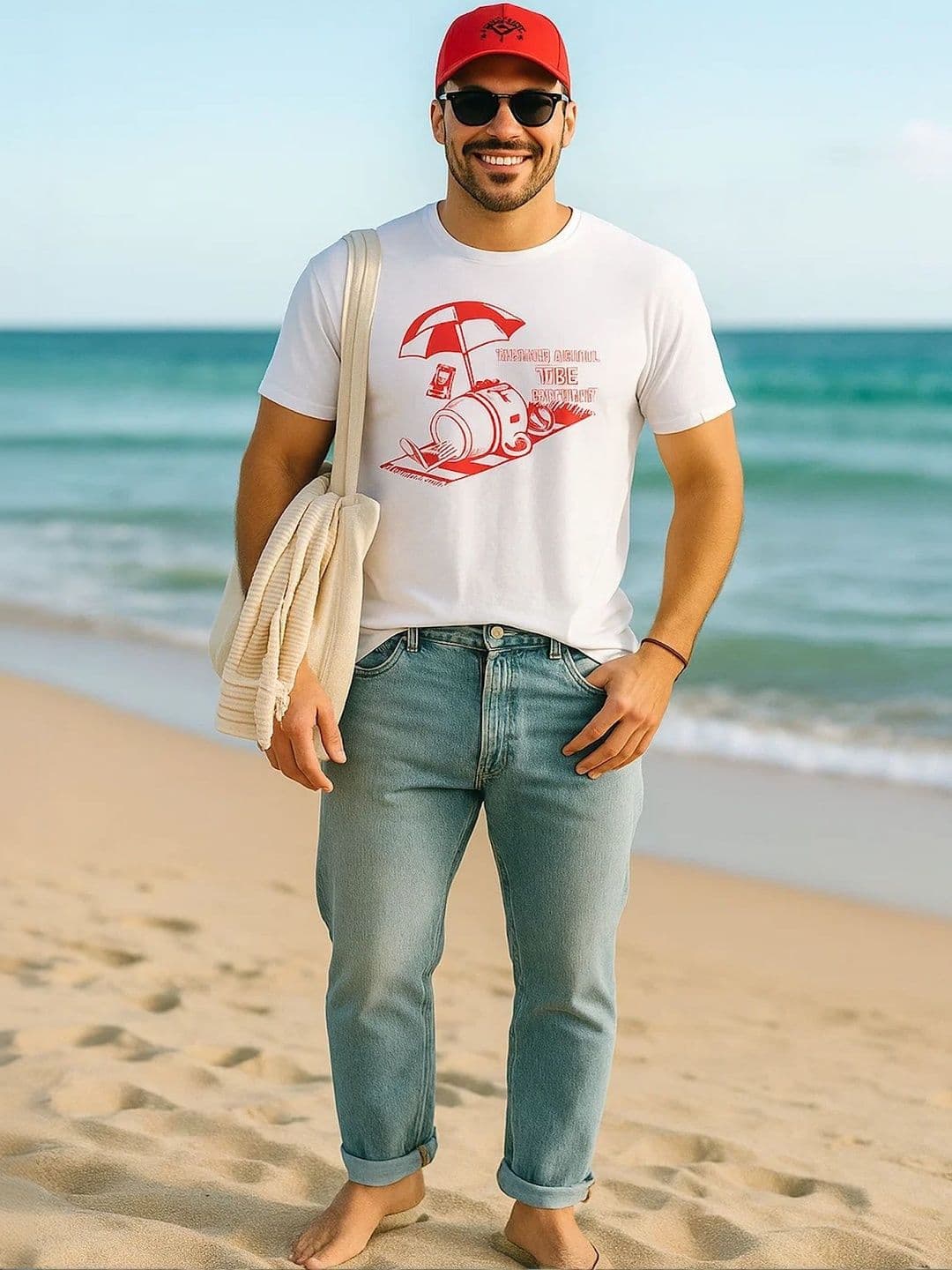 Big Hello - The Plus Life Men Printed Organic Cotton T-shirt - view 1