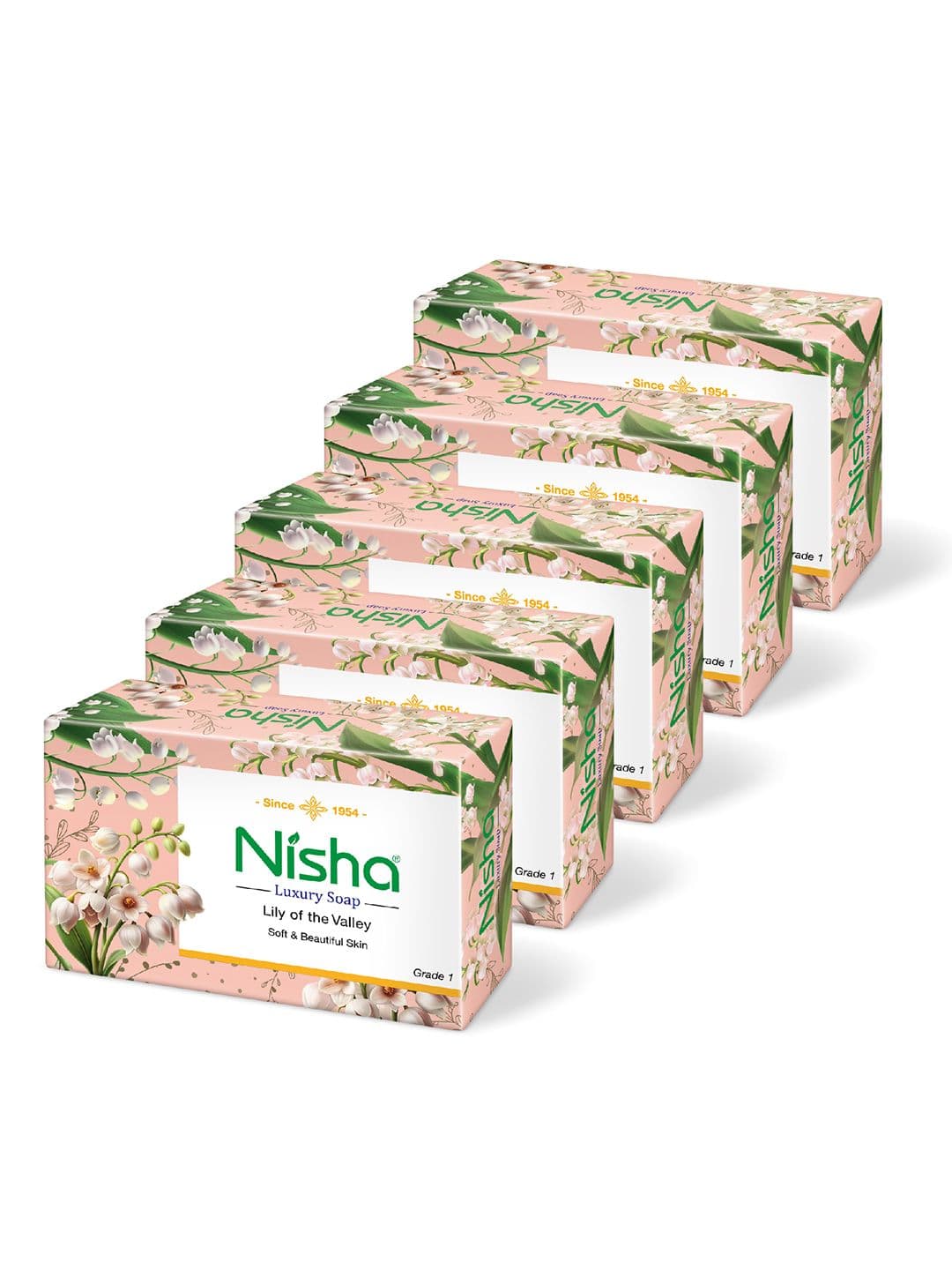 Nisha Set Of 5 Lily Cleansing Bar For Softness - 100 g Each - view 1