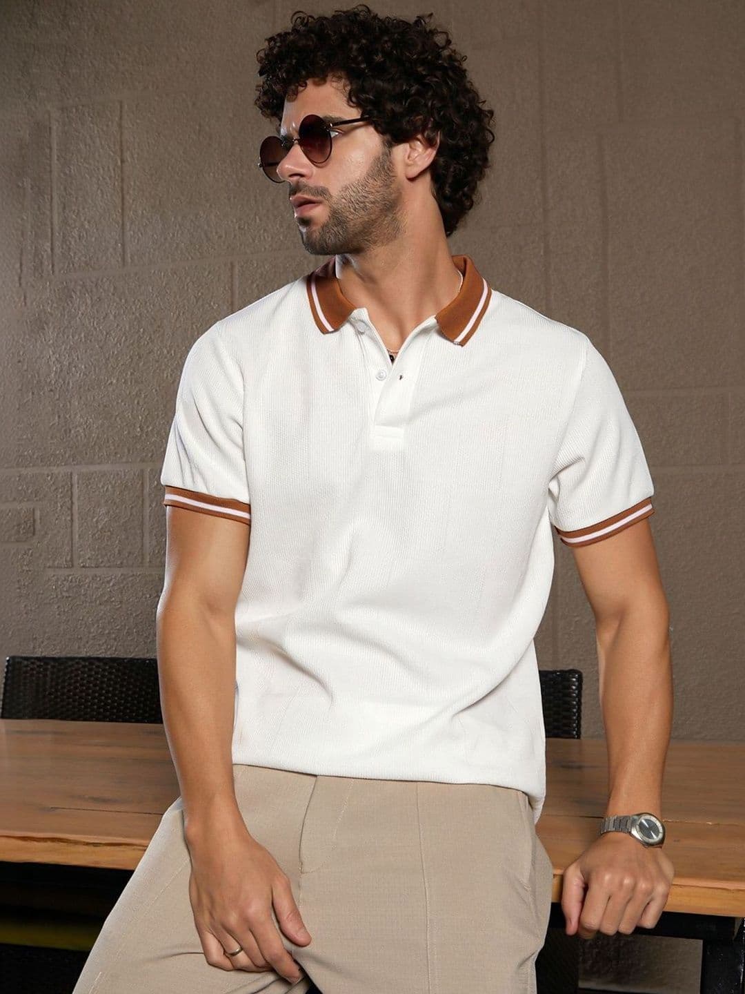 THE BEETEL HOUSE Men Polo Collar T-shirt - view 1