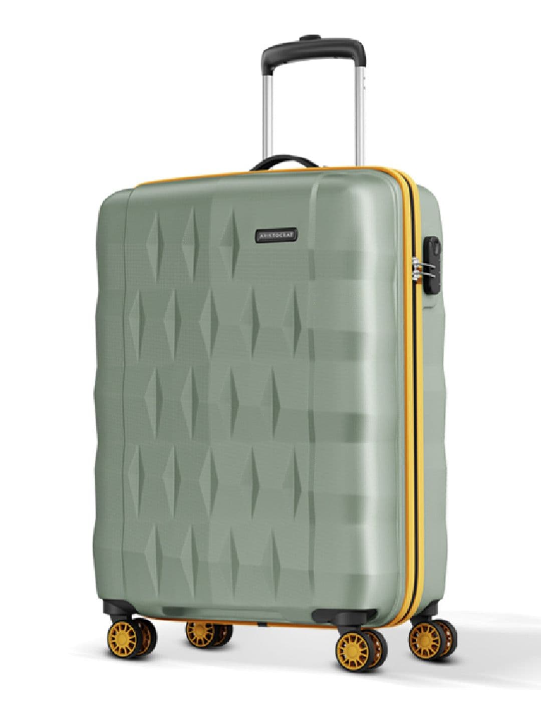 Aristocrat Comet Green Small Hard Luggage 56cm Cabin Trolley Bag with Smooth 8-Wheel - view 1