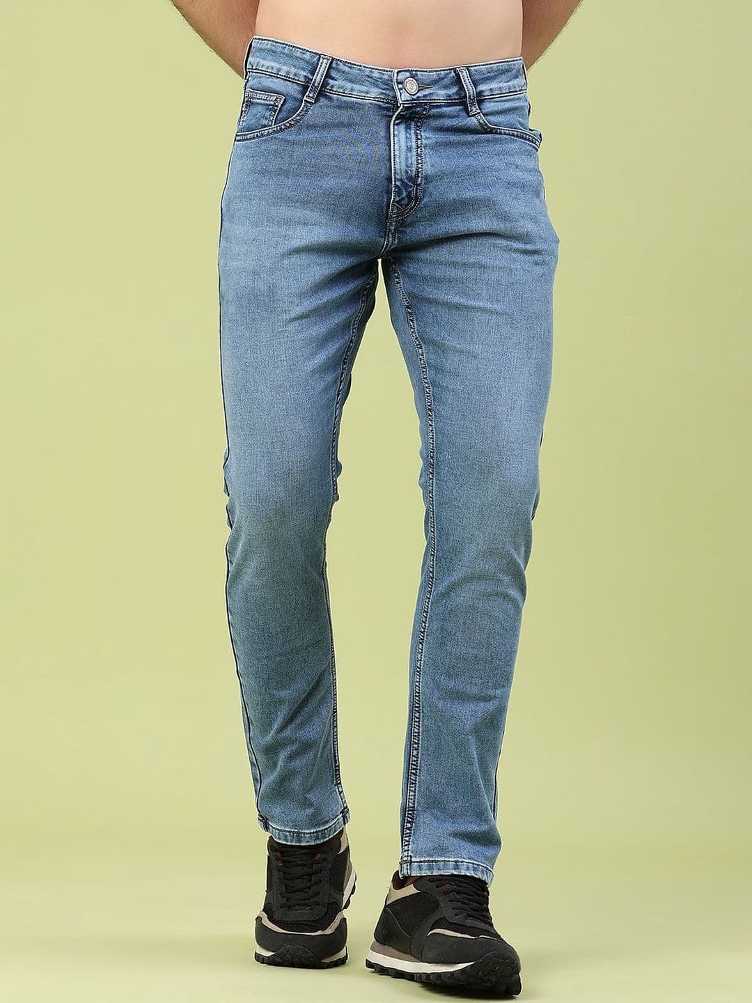 V-Mart Men Mid-Rise Light Fade Cotton Skinny Fit Jeans - view 1
