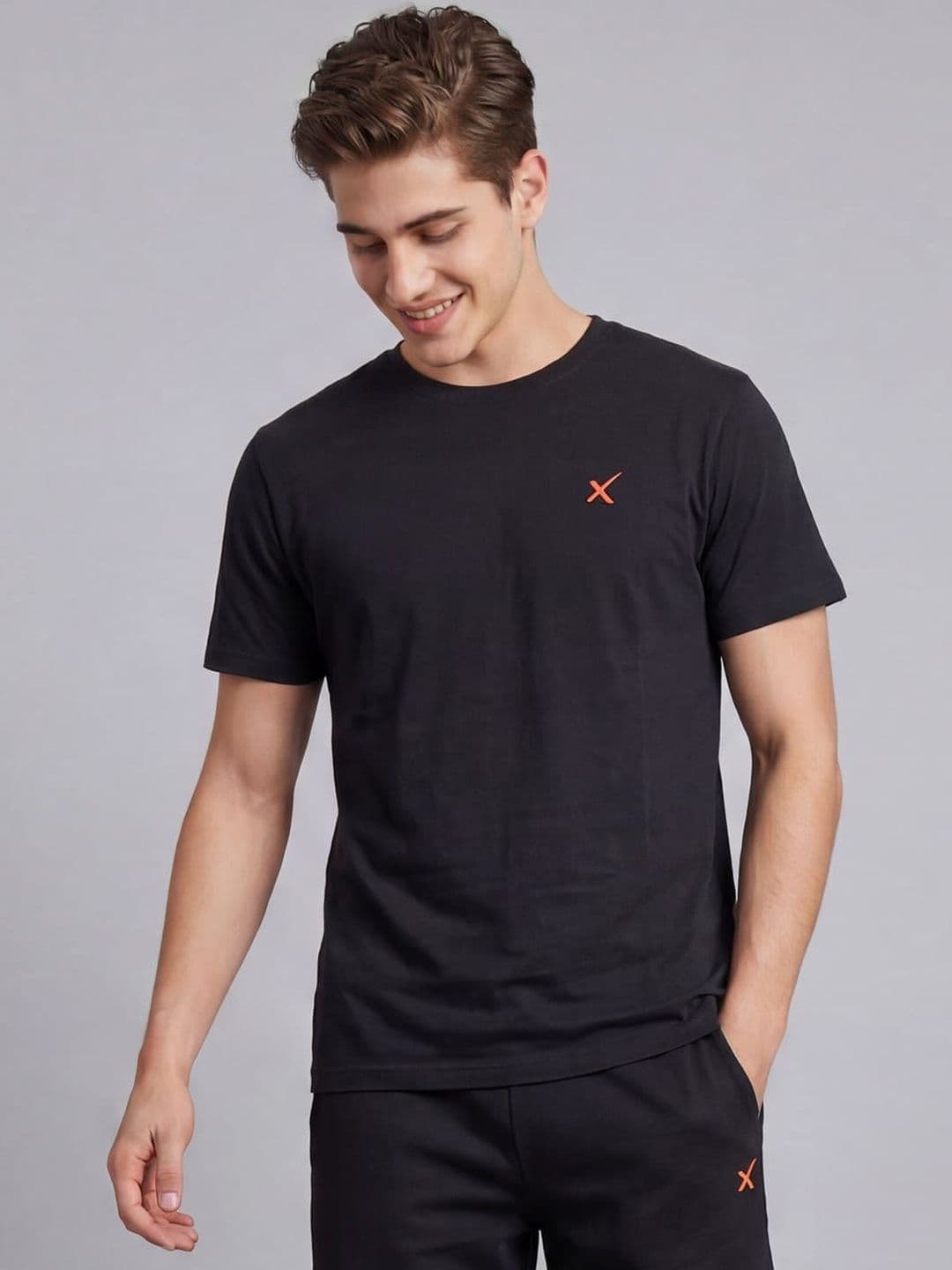 HRX by Hrithik Roshan Brand Logo Printed Round Neck T-shirt - view 1