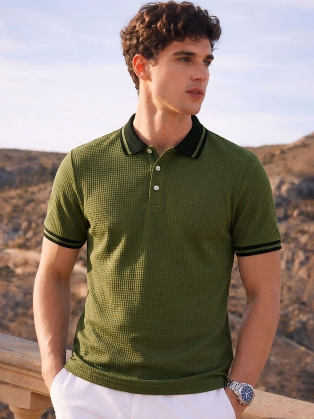 THE BEETEL HOUSE Men Polo Collar T-shirt - view 1