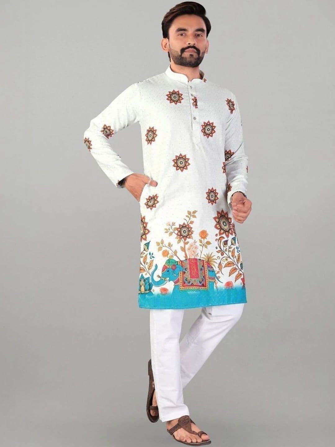 KURTA WALLAH Men Ethnic Motifs Printed Indie Prints Kurta - view 1