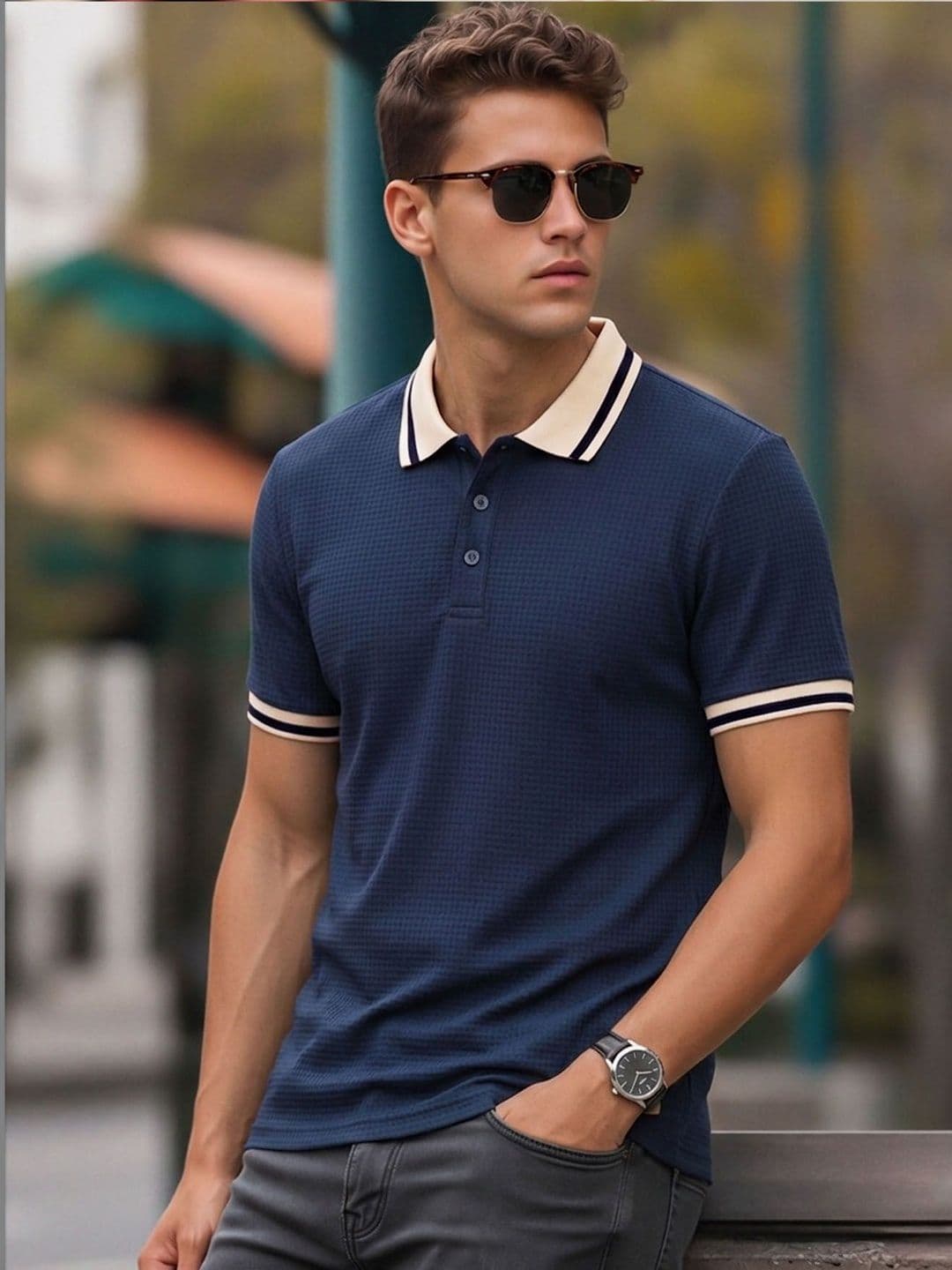 ENITOR Men Polo Collar T-shirt - view 1