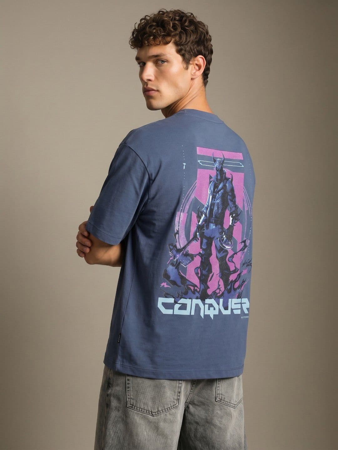 glitchez Conquer Batman Superhero Printed Oversized Fit T-shirt - view 1