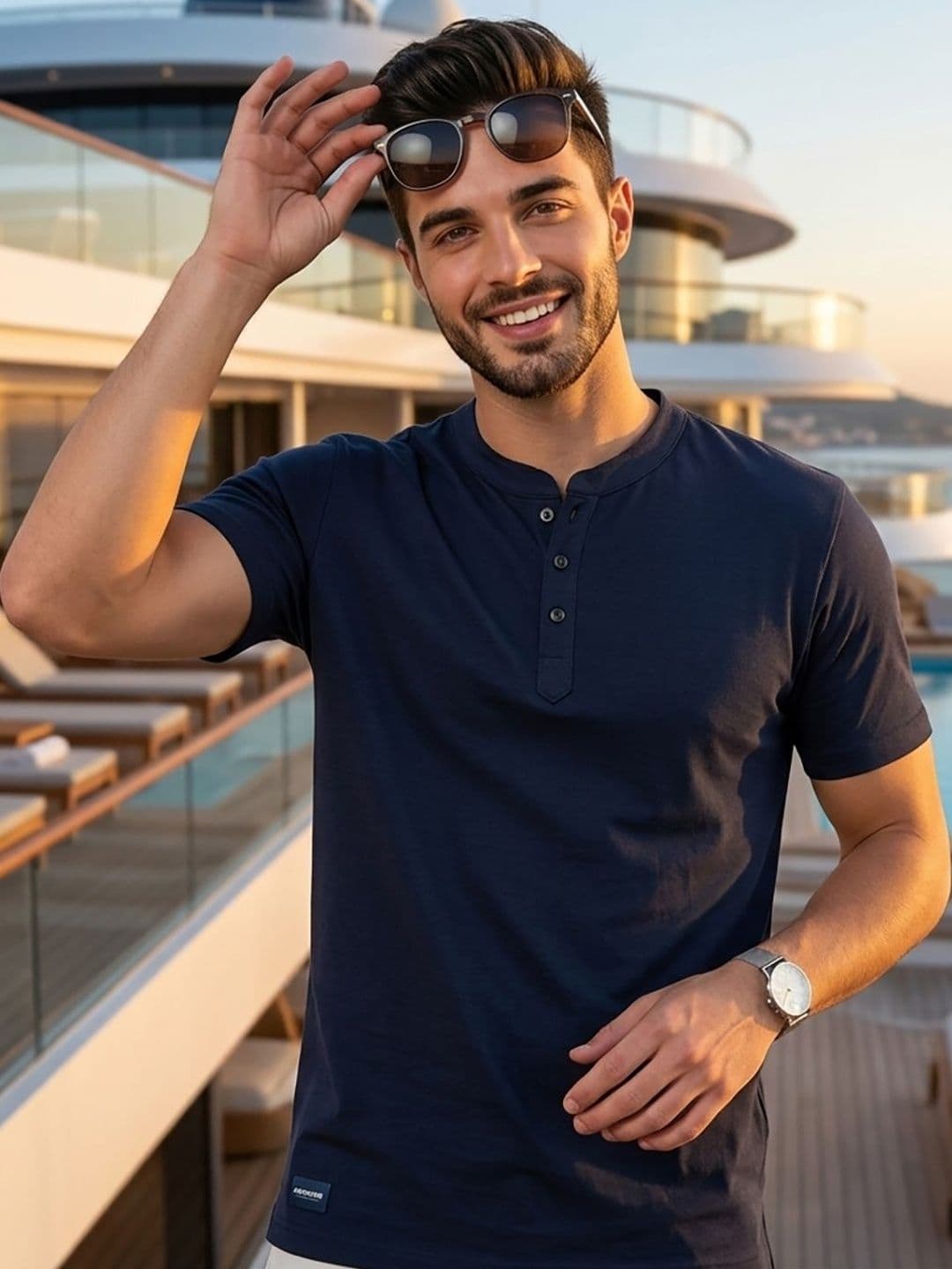 UNIBERRY Men Henley Neck T-shirt - view 1