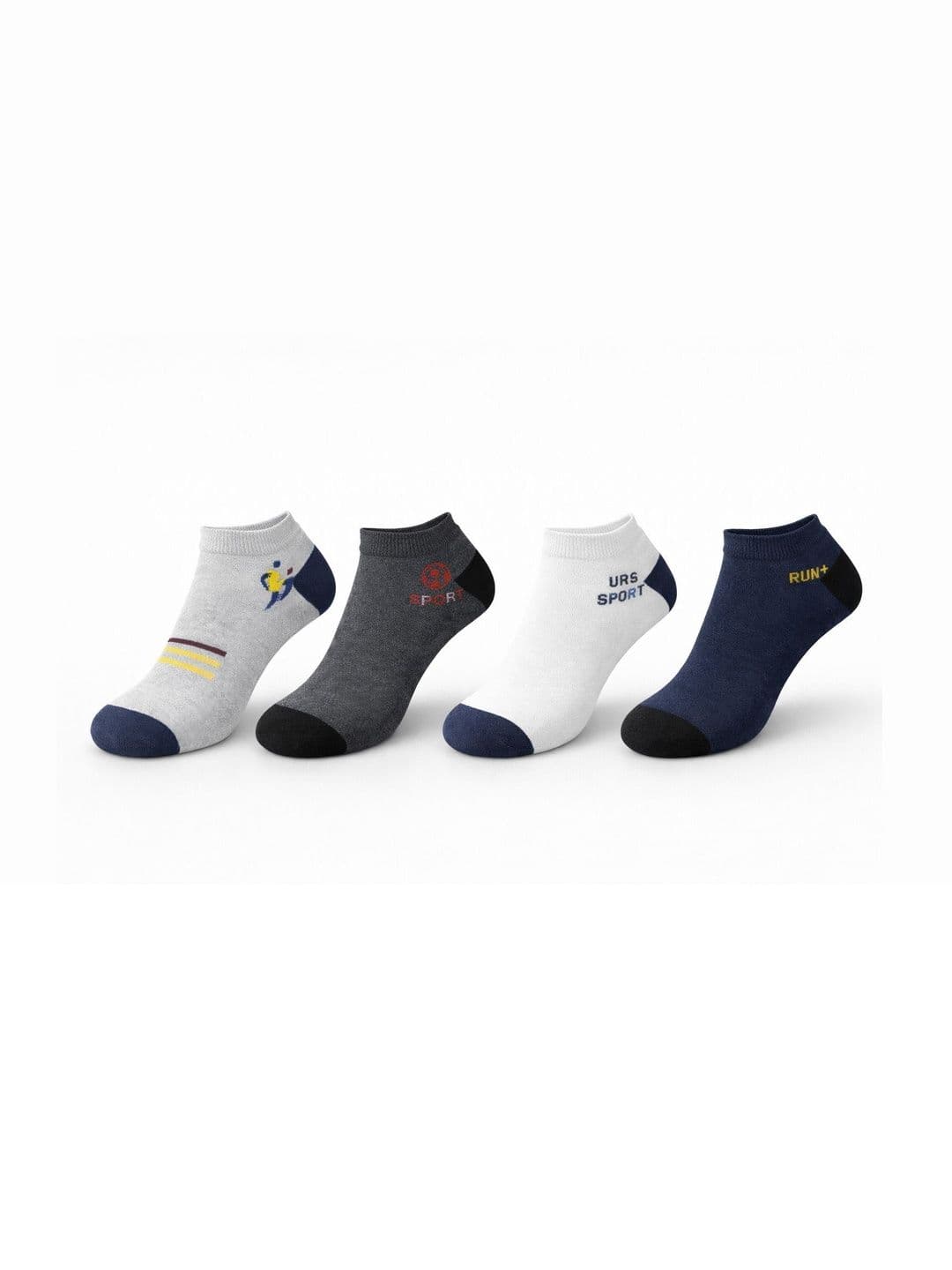 Blacktank Men Pack of 4 Cotton Patterned Shoe Liners Socks - view 1