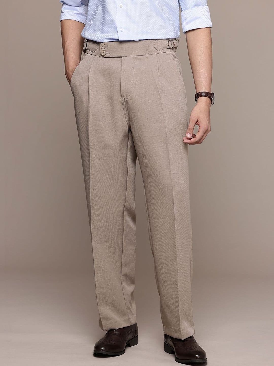 R.Code by The Roadster Life Co. Men Comfort Pleated Trousers - view 1