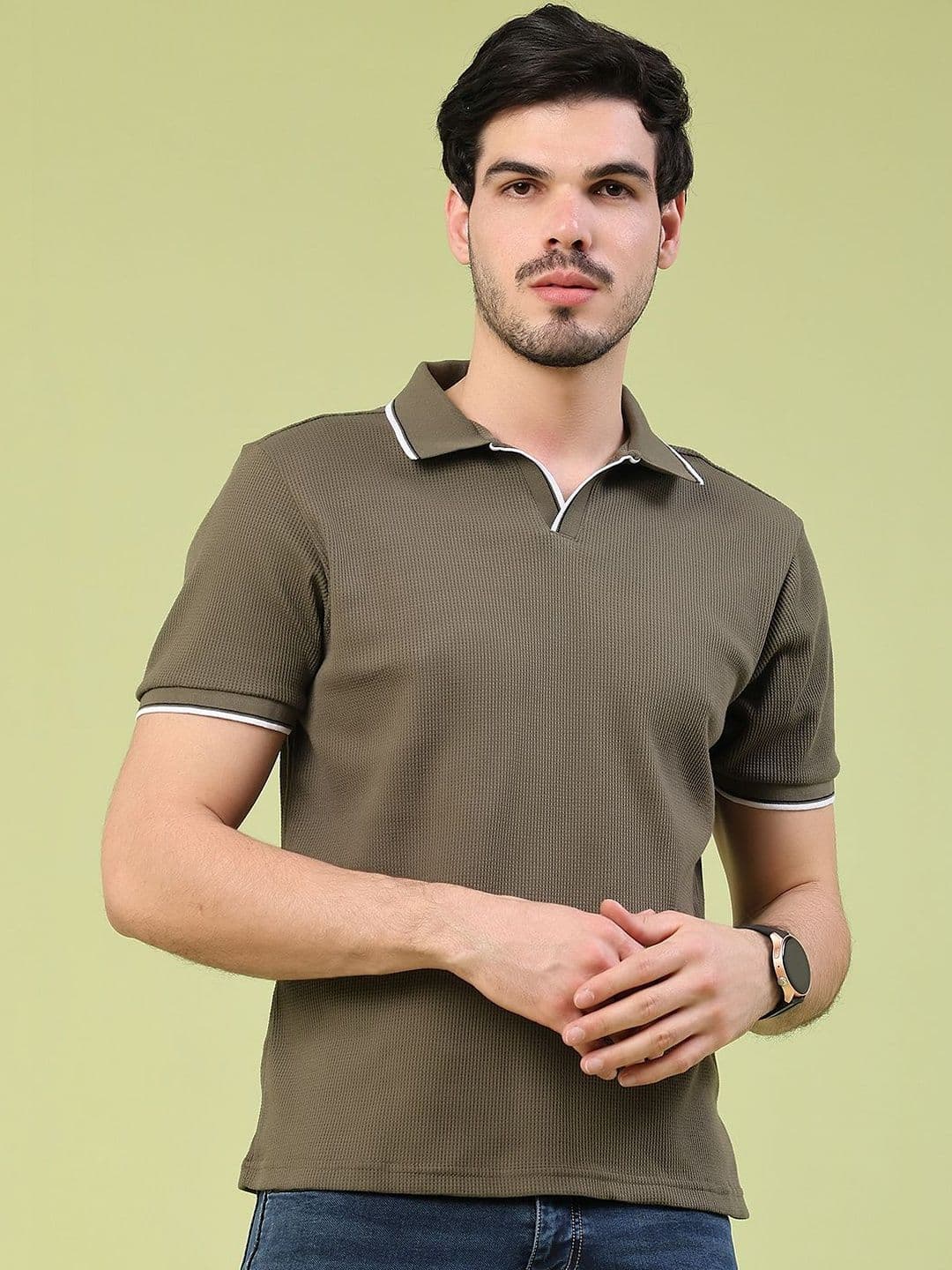 V-Mart Men Polo Collar Slim Fit T-shirt - view 1