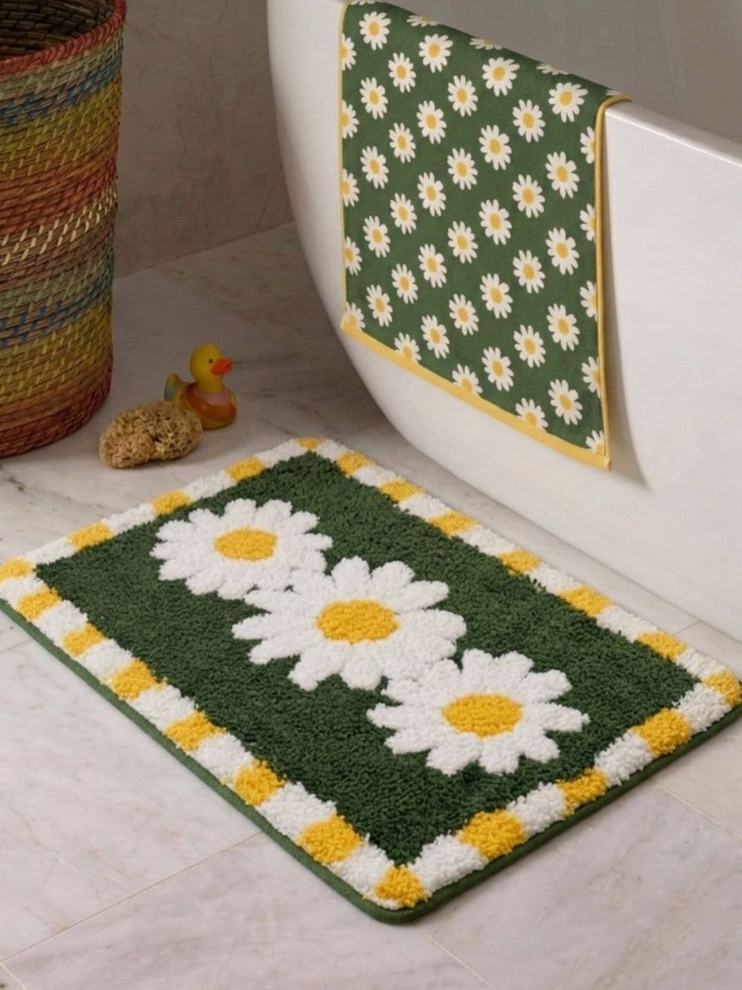 DREAM WEAVERZ Green Anti-Skid Bath Rugs - view 1