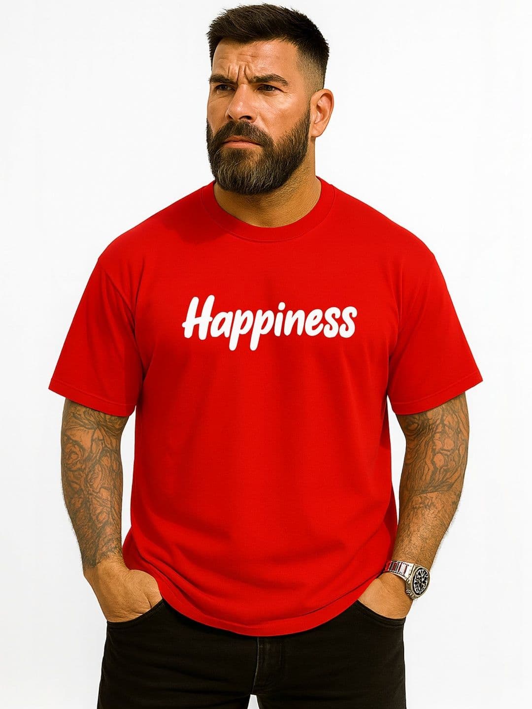 HIOR Graphic Printed Round Neck Pure Cotton Oversized T-shirt - view 1