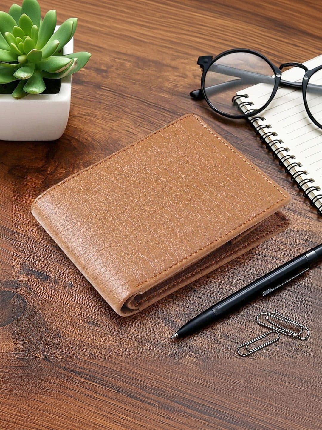 LAER Men Textured PU Two Fold Wallet - view 1
