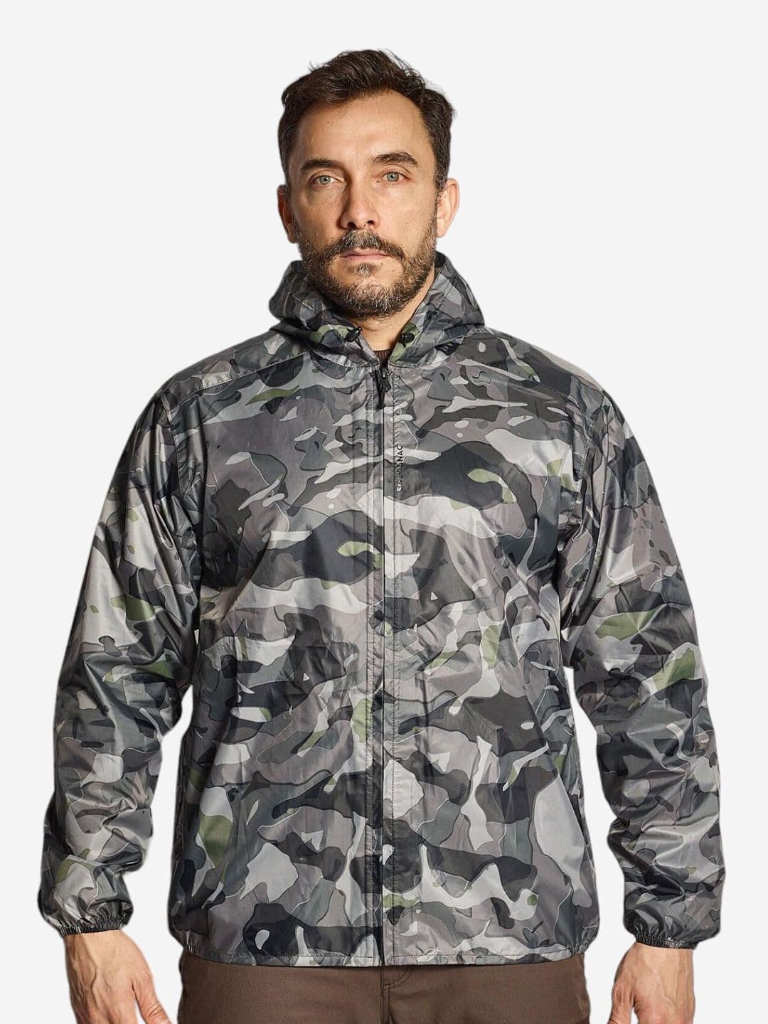 Decathlon Solognac - Men Grey Camo 100 Waterproof Hunting Jacket - view 1