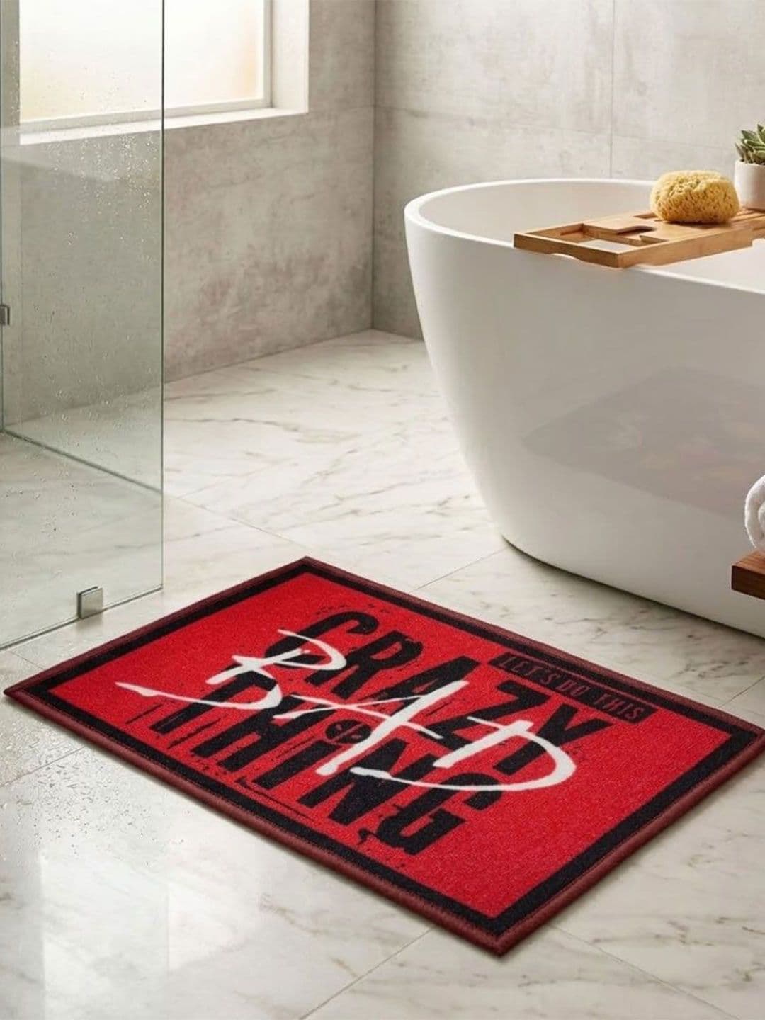 Athom Living Red Marvel Character Theme Kids Anti Slip Bathmat 57x37 - view 1