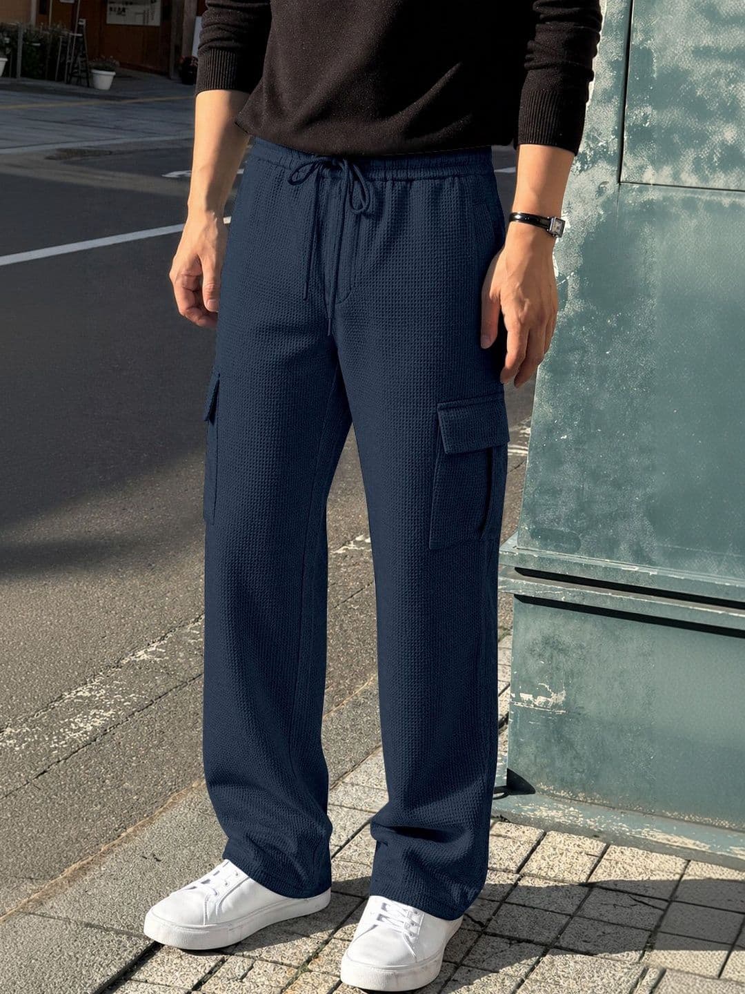 SZN Men Regular Fit Textured Cargos - view 1
