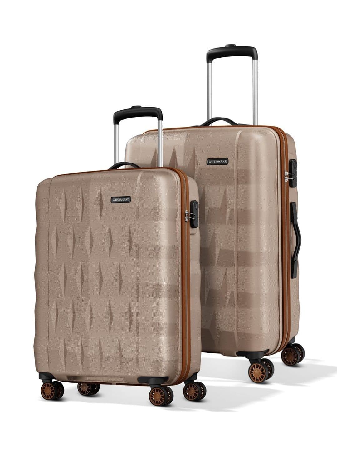 Aristocrat Unisex Comet Champagne Set of 2 S-M Hard Luggage Check-in Trolley - view 1