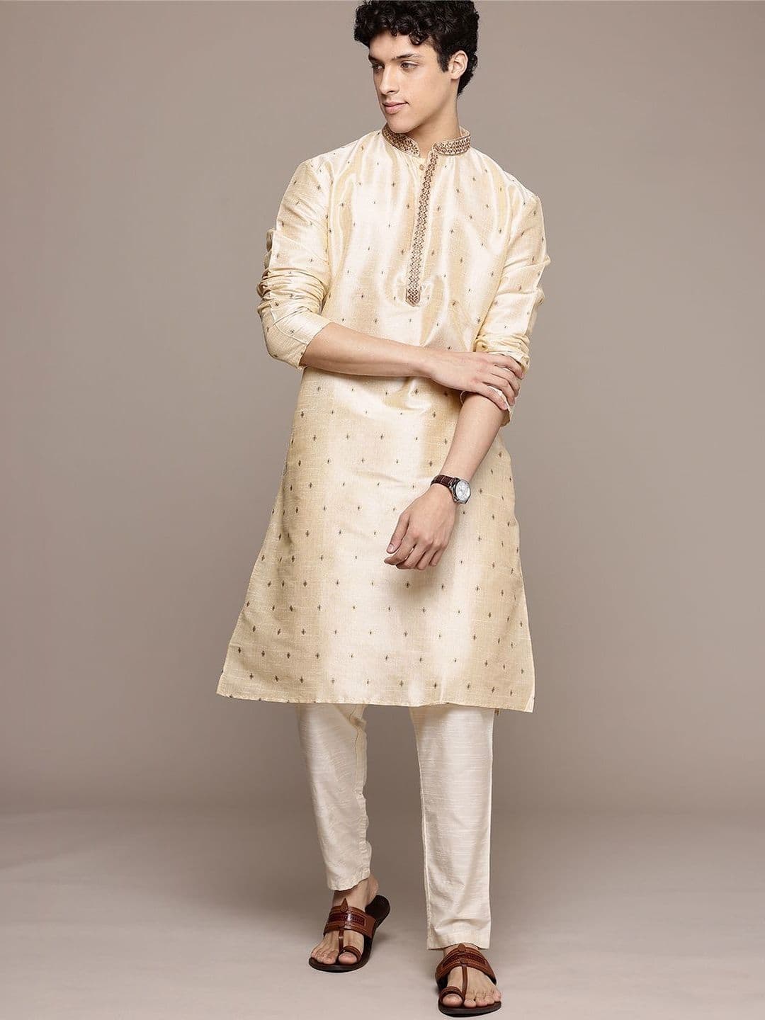Dincharya Men Embellished Kurta - view 1