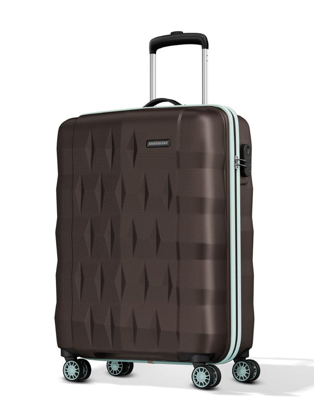 Aristocrat Unisex Comet Dark Brown Small Hard Luggage Cabin Trolley Bag with 8-Wheel - view 1
