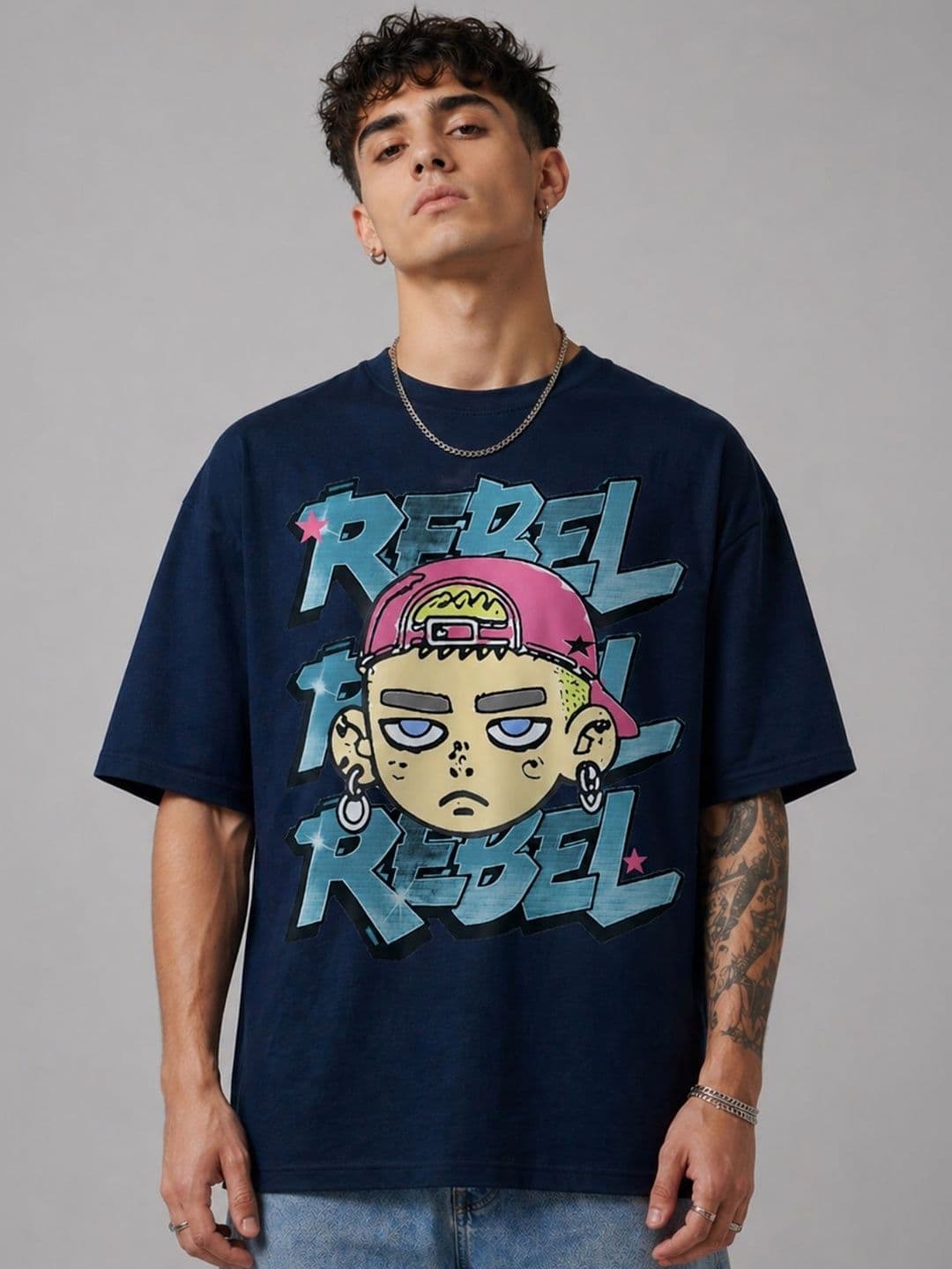 CAPTCHA Men Printed Drop-Shoulder Sleeves T-shirt - view 1