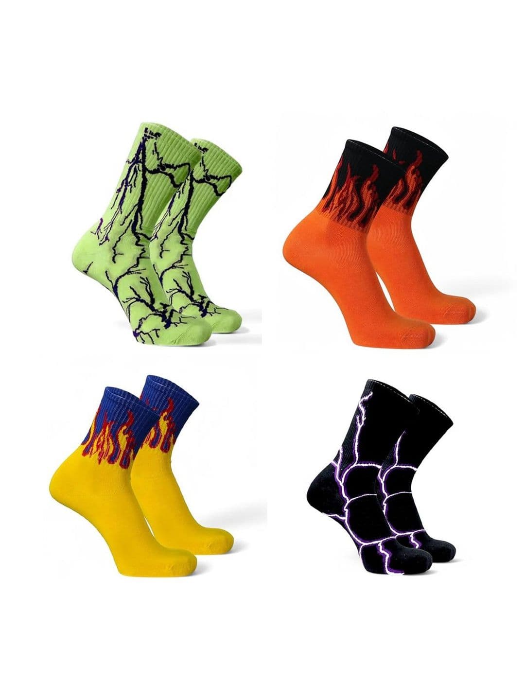 BEAR&BEYOND Men Pack of 4 Cotton Patterned Calf Length Socks - view 1